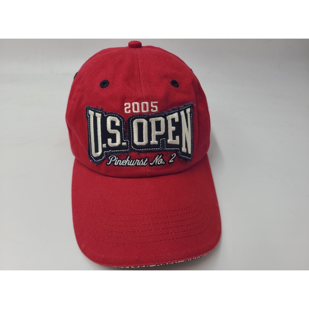 Vintage 2005 US Open Pinehurst No 2 Strapback Adjustable Golf Hat Cap Men Red